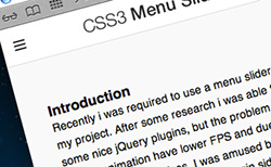 CSS3 Menu Slider