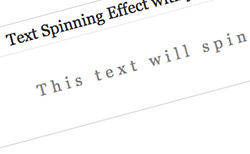 Simple Text Spinning Effect With JQuery