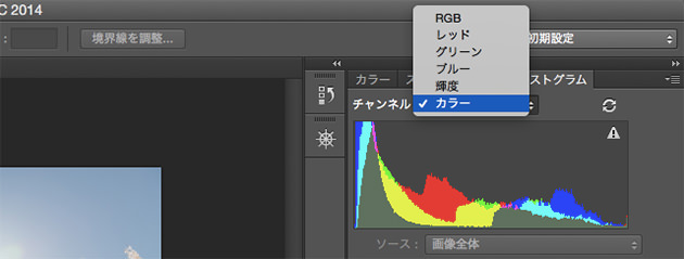 チャンネルにある項目