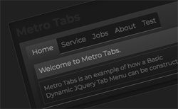 Basic Metro Dynamic jQuery Tab Menu